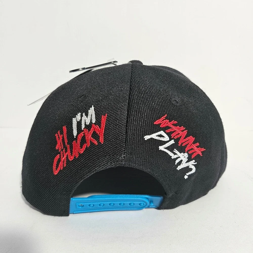 Chucky Child's Play Snapback Wanna Play Concept One Horror Black Blue Splatter